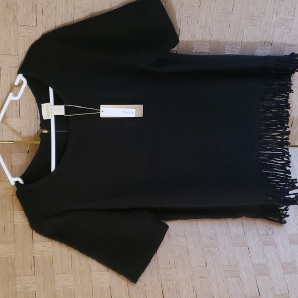 Chico's Fringe Boho Top / Size 8